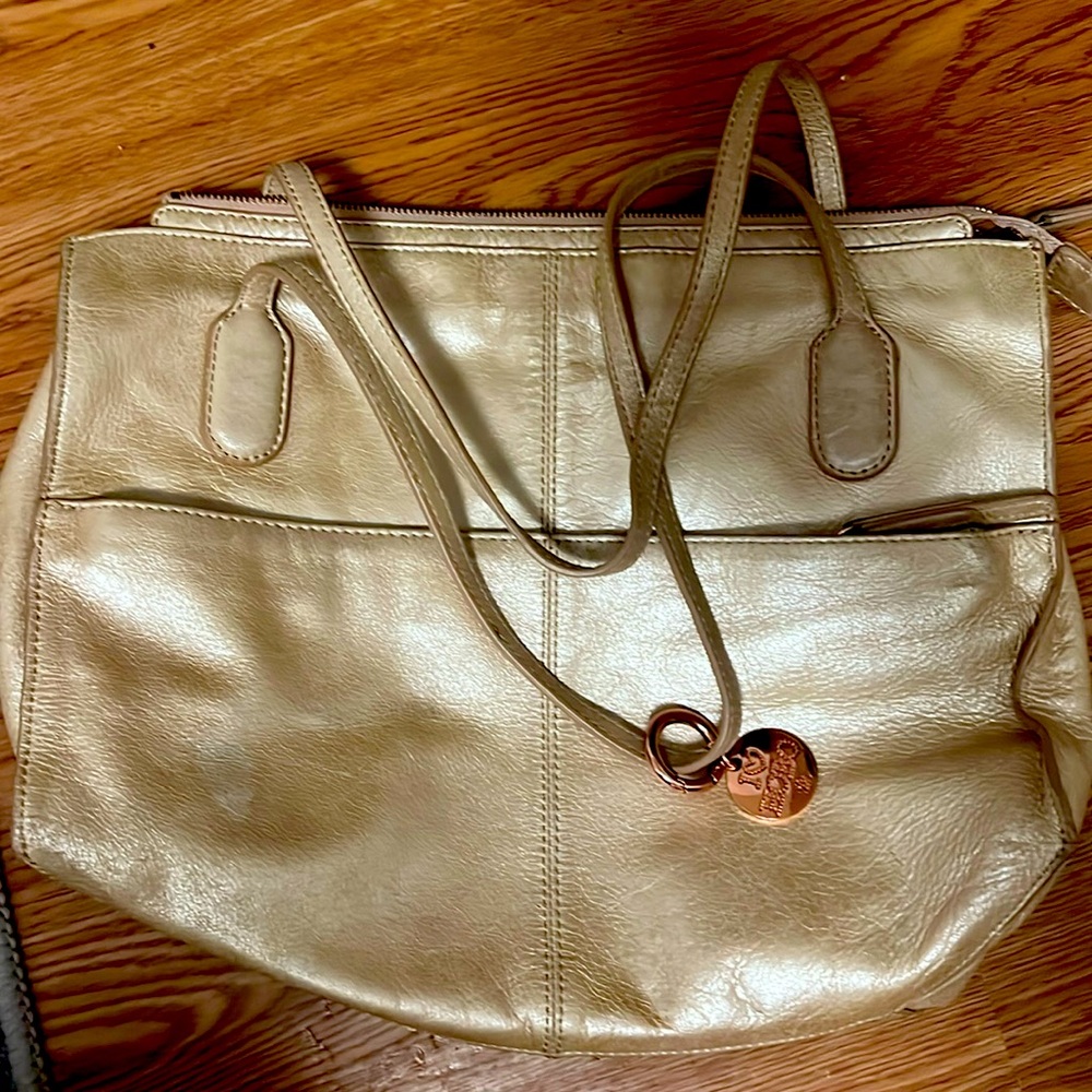 Gold hobo shoulder bag